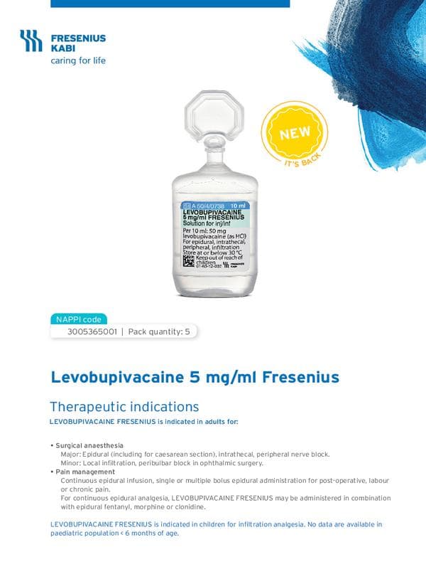 image for LEVOBUPIVACAINE FACT SHEET